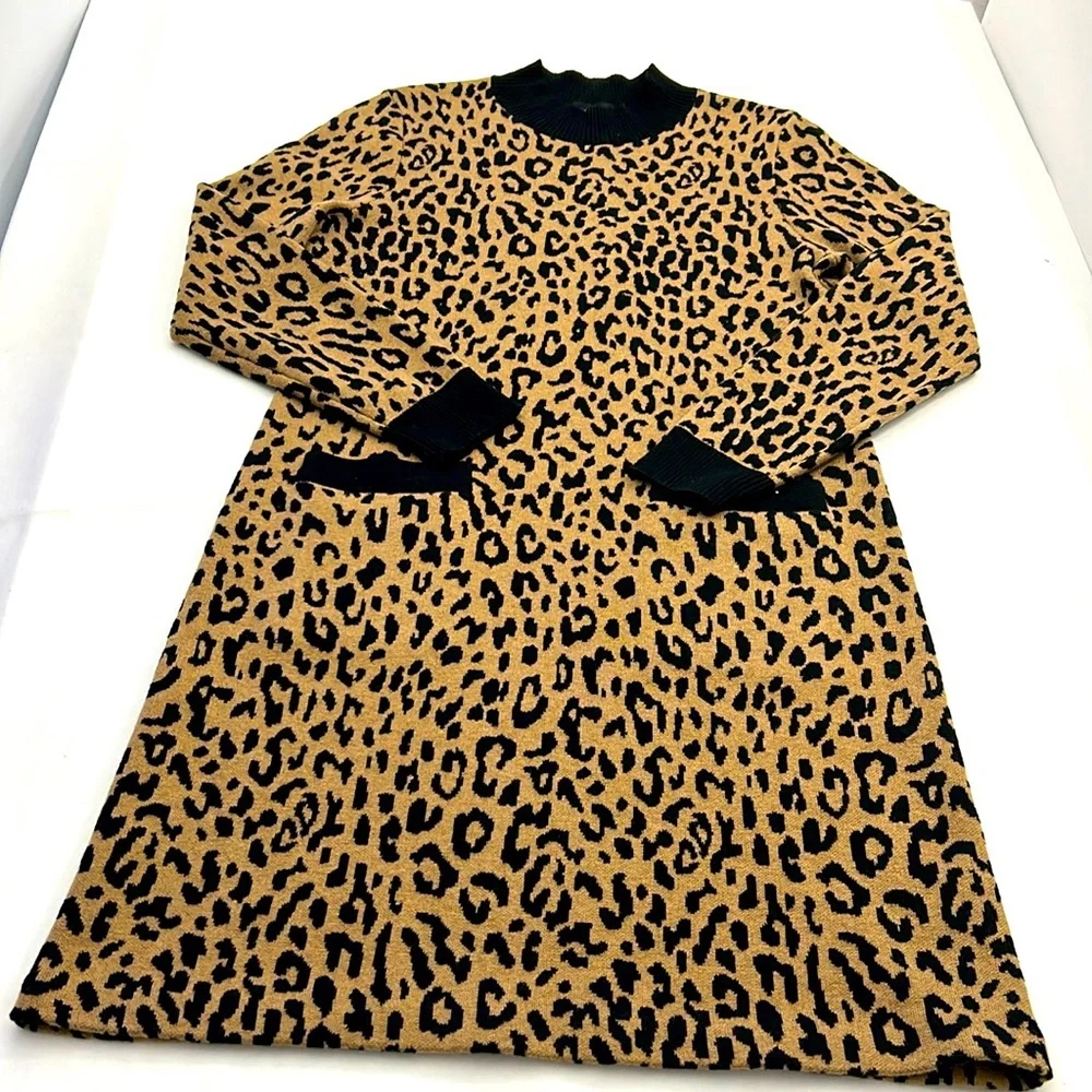 J. Crew Leopard Print Sweater Dress‎